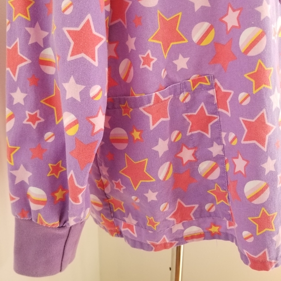 Hub-A-Dub-Scrubs | Planets And Stars Plus Size Snap Front Scrub Top - Picture 4 of 11